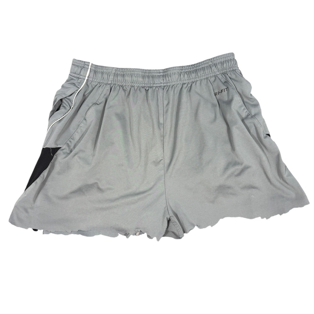 Nike Dri Fit Running Shorts Womens Small Gray Black Athletic Gym - Picture 9 of 9